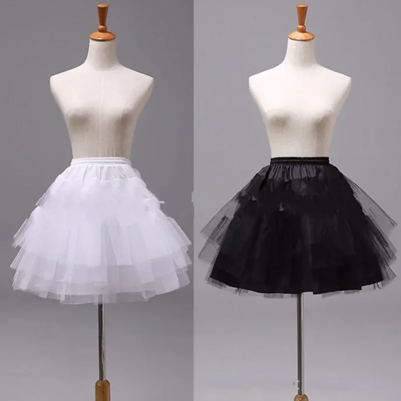 

A Line 3 Layers White Or Black Short Petticoats Women Underskirt For Wedding Dress Jupon Cerceau Mariage