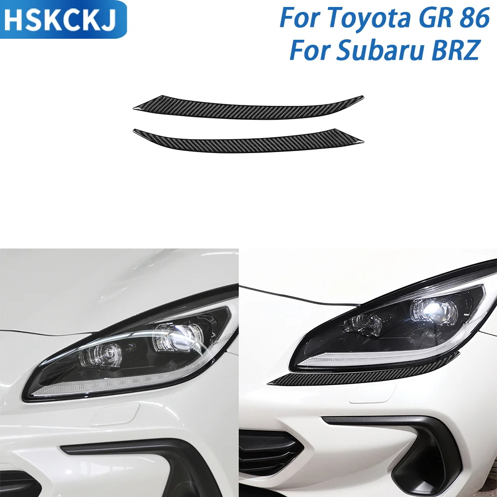 

For Toyota GR 86 For Subaru BRZ 2020+ Real Carbon Fiber Interior Sticker Car Headlight Eyebrow Cover Trim Decorative Accessories