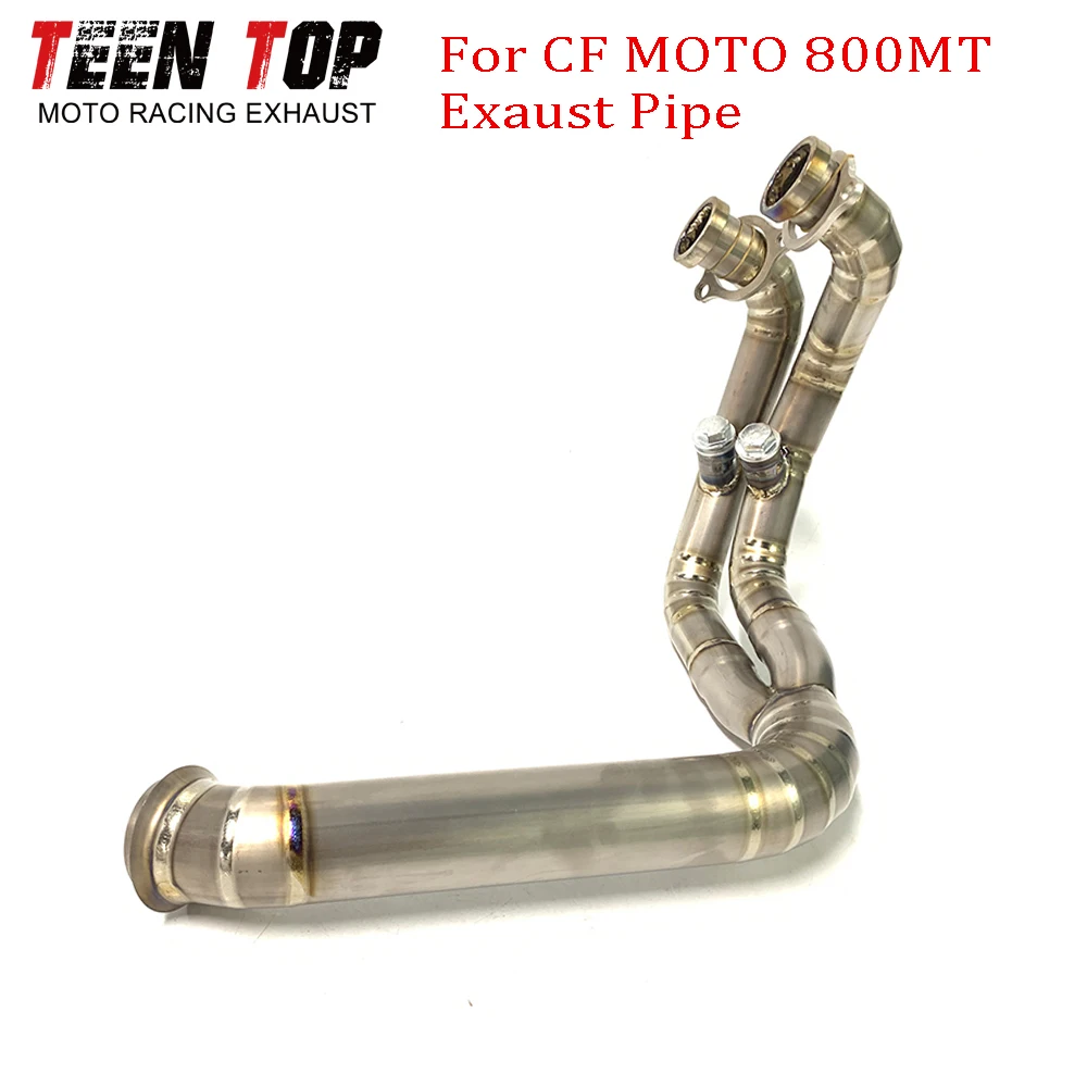 Motorcycle Exhaust Escape Moto Full Systems Front Link Pipe Muffler For CF MOTO 800MT Exhaust Elbow 2021+ Titanium Alloy