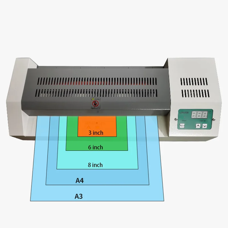 Heavy-Duty Desktop Laminator Machine 450mm/17'' Plastic Thermal Pouch Laminator for A3/A4 Size Documents for Office Use