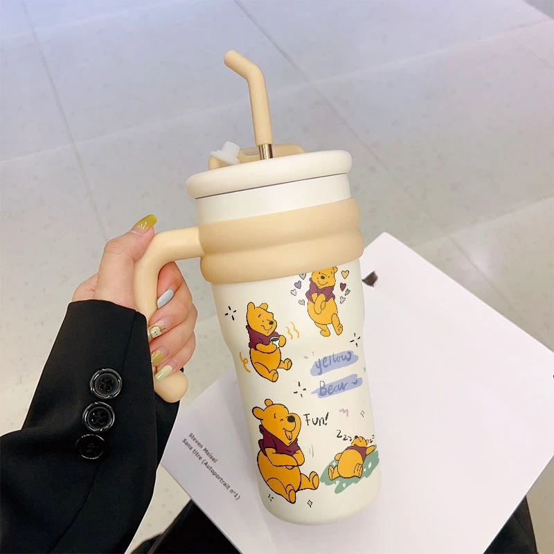 Disney Winnie The Pooh, großes Fassungsvermögen, gut aussehender Big Mac-Strohhalm, isolierter und kalter Becher für Männer und Frauen, Arbeit im Freien