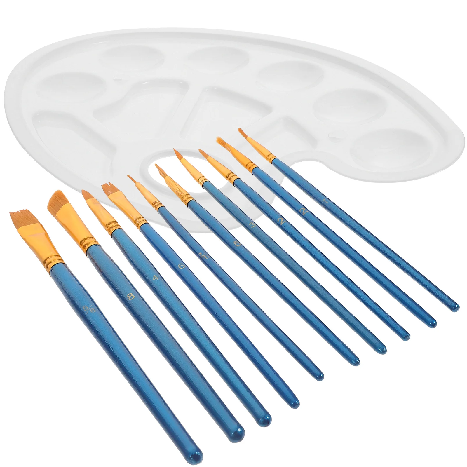 

Painting Brush Set Portable Brushes Stencil Watercolor Oil Acrylic Mixing Plate Kids Creative Drawing Kit