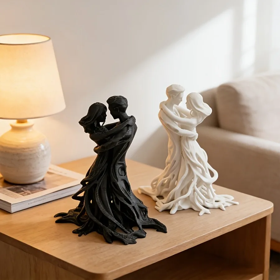 Eternal Embrace Art Sculpture Soul Fusion Couple Decoration Wedding Season Valentine's Day Christmas Home Decoration
