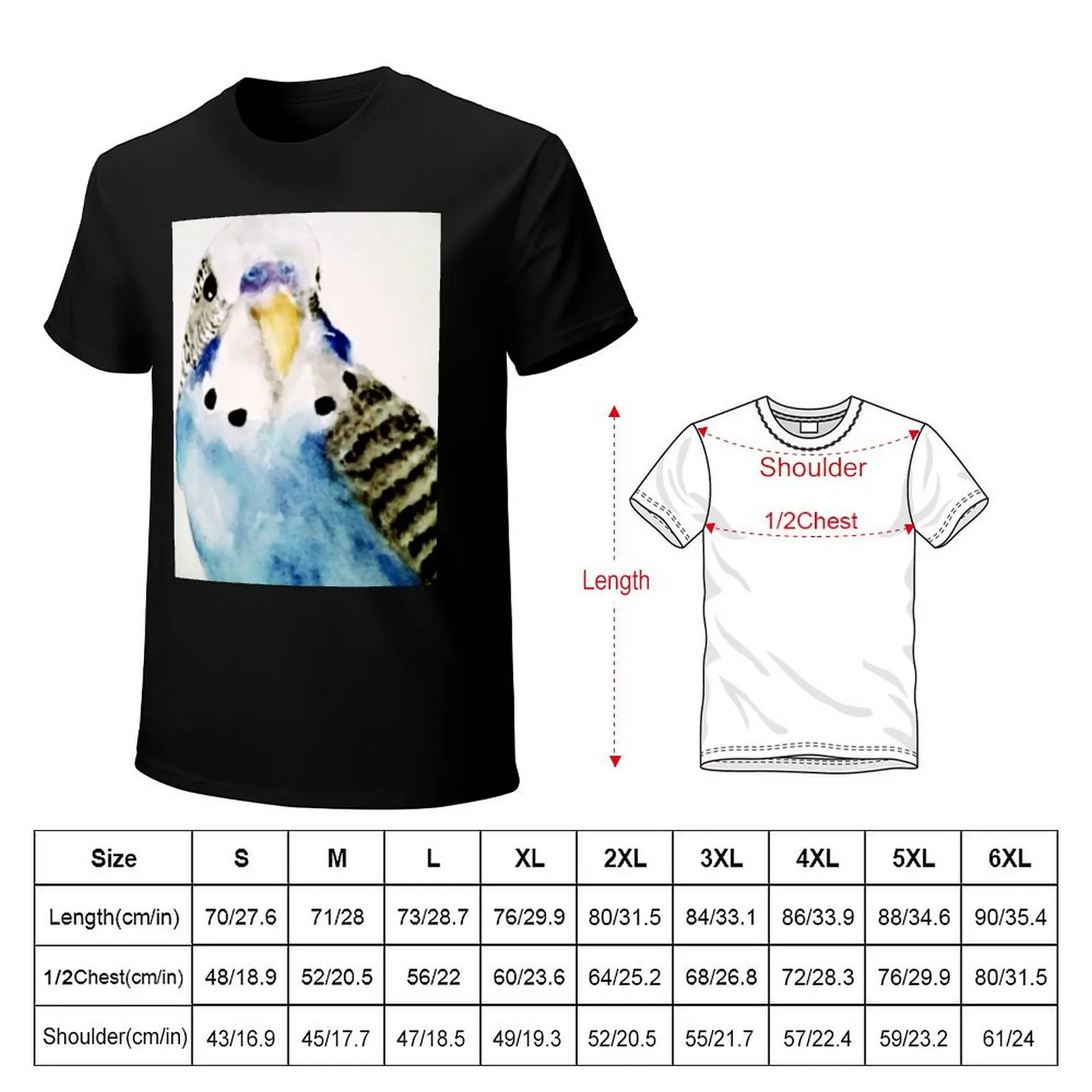 Little Budgie Parakeet Blue Bird T-Shirt Lightweight Cooling Short Sleeve Tee