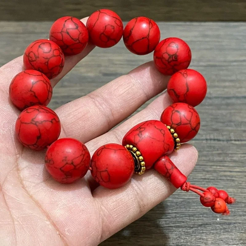 

New Bestselling Men's and Women's Natural Red Agate Bracelet, Cultural Play Bracelet, Handicraft Necklace, Buddhist Beads, Round
