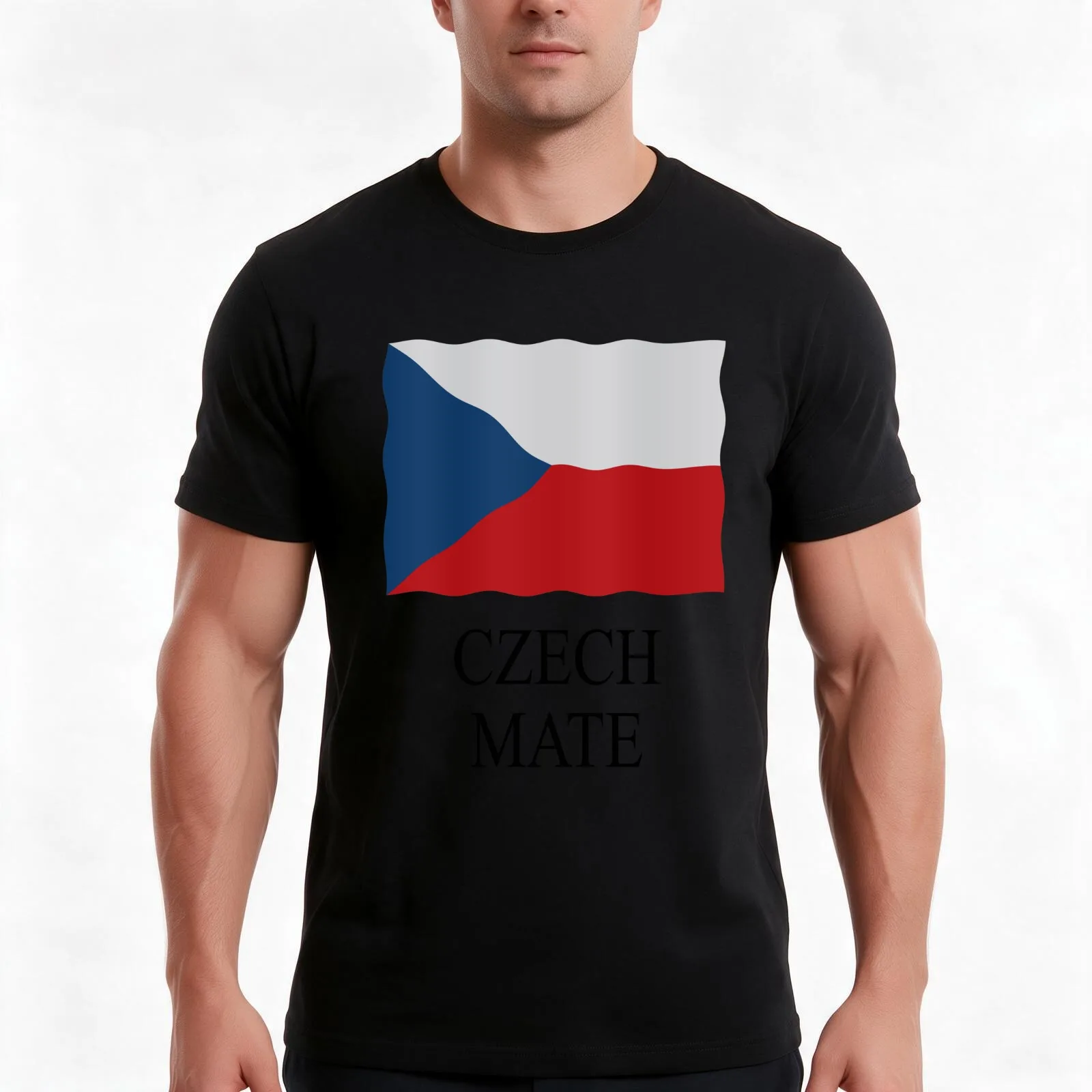 Czech mate T-Shirt, Summer Casual Cotton Tee, Oversized Streetwear Tops, Vintage Graphic Print, Loose Fit Short Sleeve
