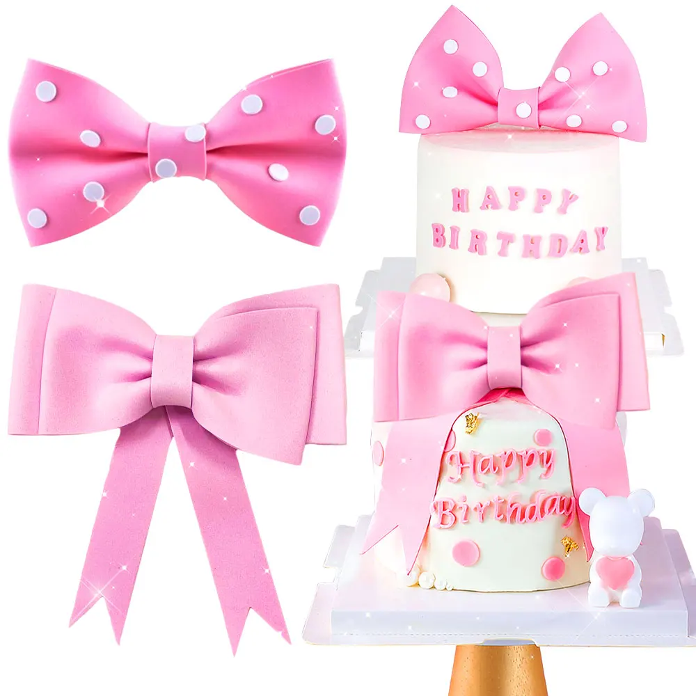 LaVenty Rosa Schleife Band Kuchen Topper Kokette Geburtstagstorte Bachelorette Party Kokette Geburtstag Party Schleife Party Dekorationen