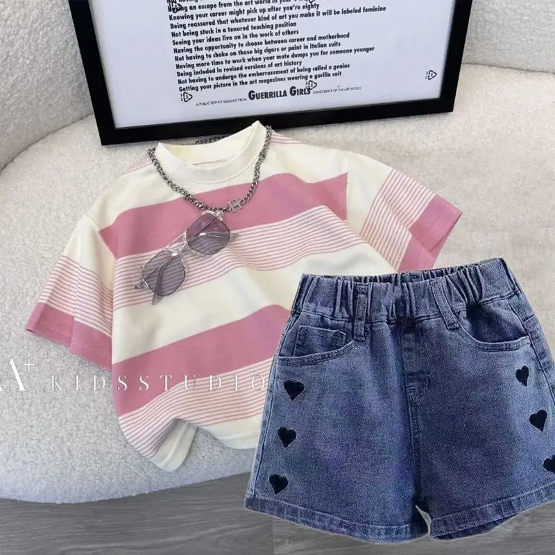 Girls Denim Shorts Set Summer 2026 New Style for Baby Girls Lightweight Casual Versatile Hot Pants Childrens Trendy Pants