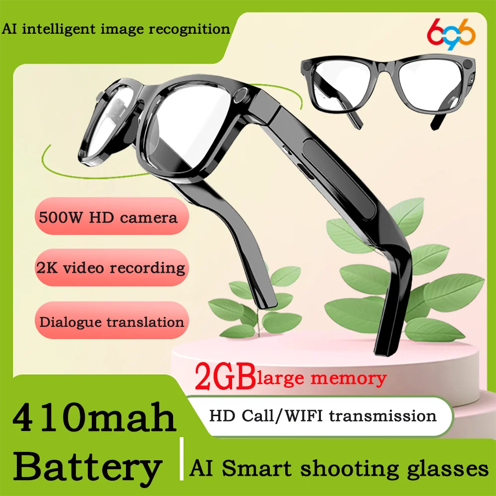 Sunglasses UV/Blue Light Protection Touch Control Smart Glasses Men Women Simultaneous Translation AI Object Recognition Camera