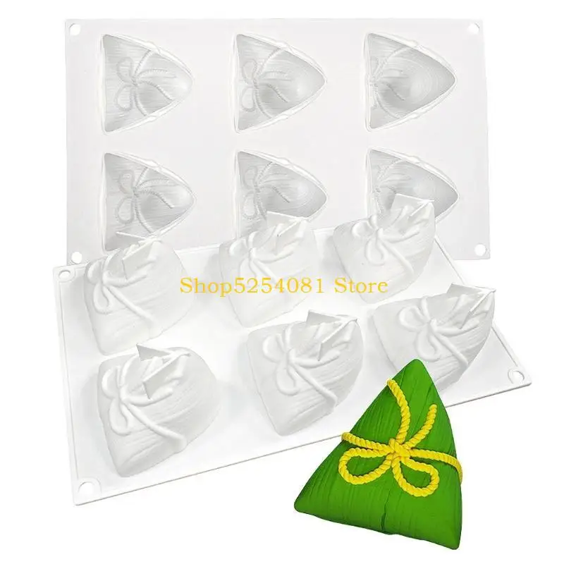 AXYC Bowknot Zongzi Silicone Mold 6-Cavity NonStick Baking Molds DIY Chinese Traditional Festival Zongzi Molds Home Baking