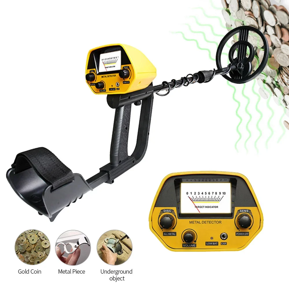 MD5090 Underground Gold Metal Detector Finder Objects Buried Search Treasure Long Range Scan Treasure Hunter with Headphones