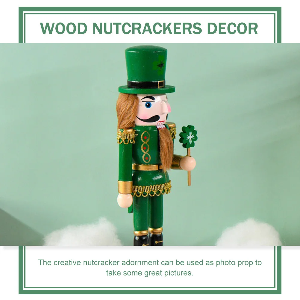 

Wooden Nutcracker Soldier Figure Christmas Desktop Decor Holiday Home Decoration Xmas Ornament Festival Craft Indoor