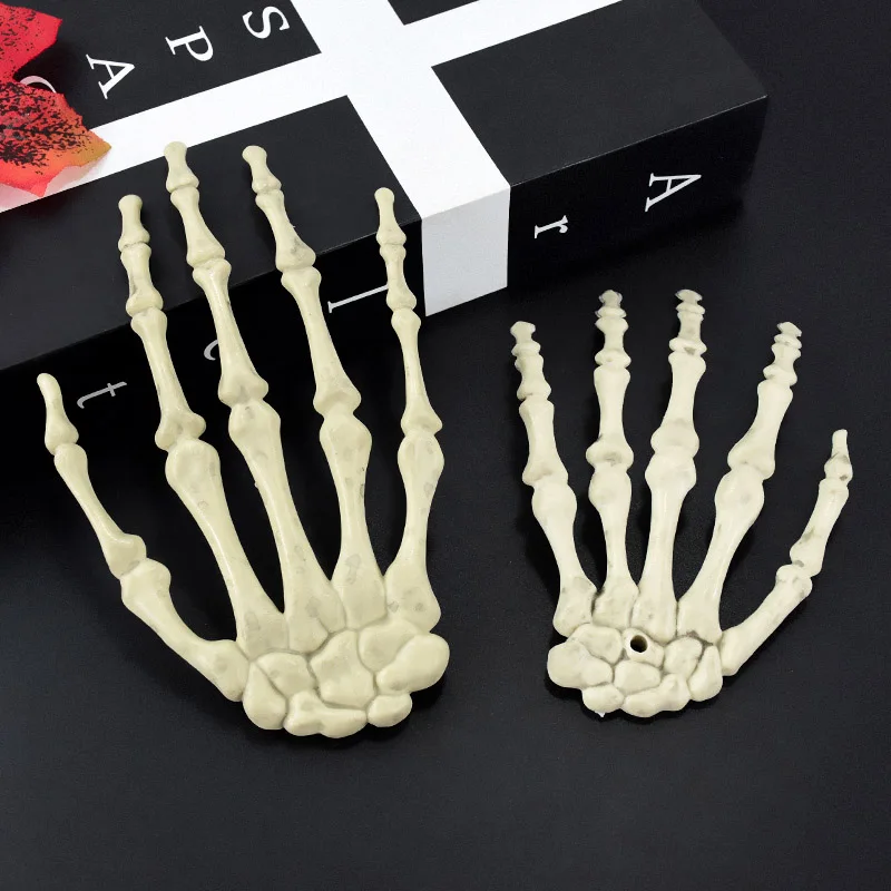 Horror Broken Bones Hand Skeleton Halloween Party Haunted House Bar Props Realistic Skeleton Hands Halloween Decoration