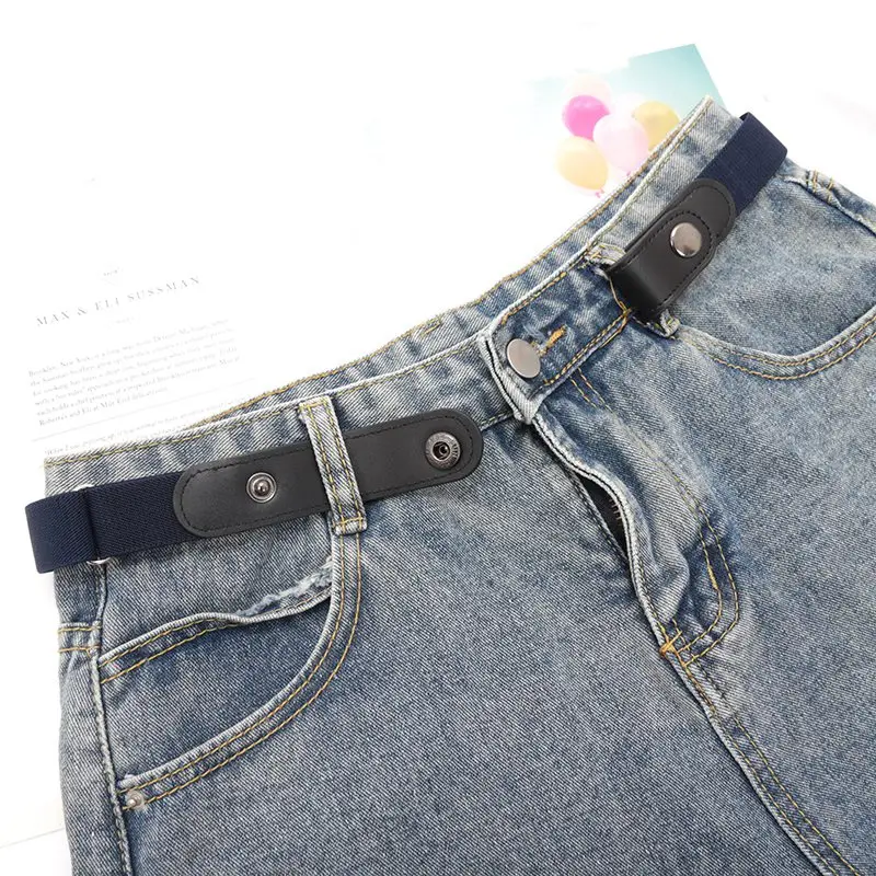 Nuevos cinturones ajustables para mujer, pantalones vaqueros sin hebilla, cintura elástica sin hebilla, cinturón de lona para hombre, cinturón Invisible perezoso