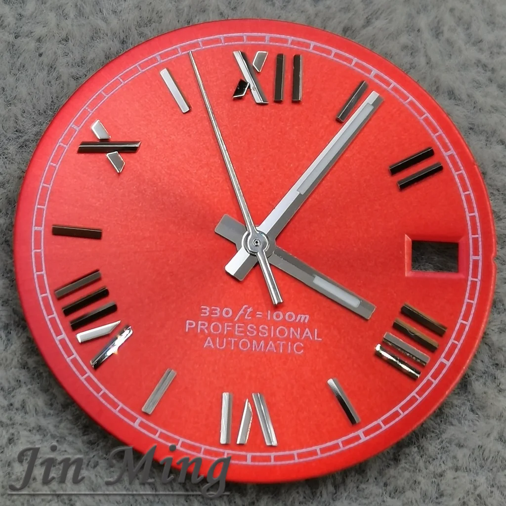 High Quality 28.5mm Dial Fit Watch with Automatic Date Window Silver Gold Black Blue Pink Options Aseptic NH35 NH36 4R 7S Moveme