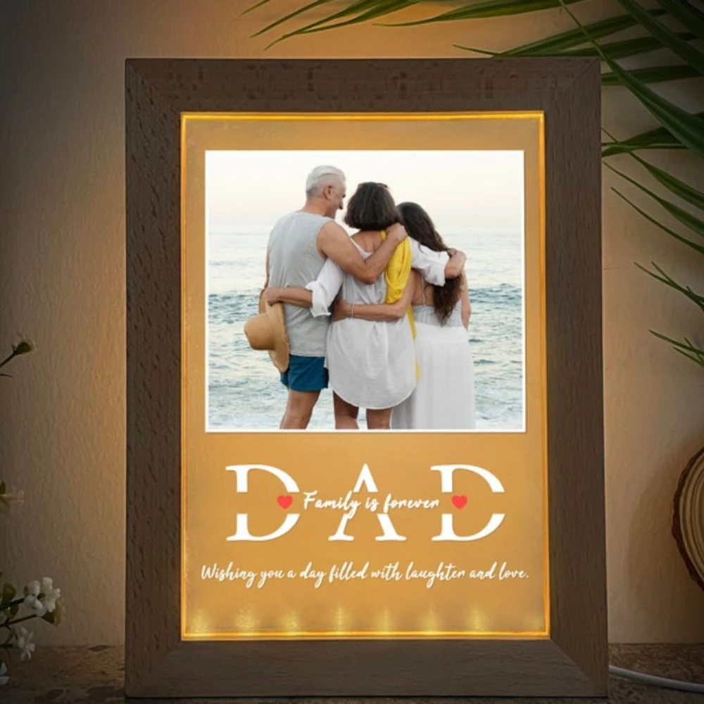 Aangepaste Acryl Lamp Gepersonaliseerde Foto Tekst Slaapkamer Nachtlampje Voor Mama Papa Love Vriend Familie Dag Bruiloft Verjaardagscadeau