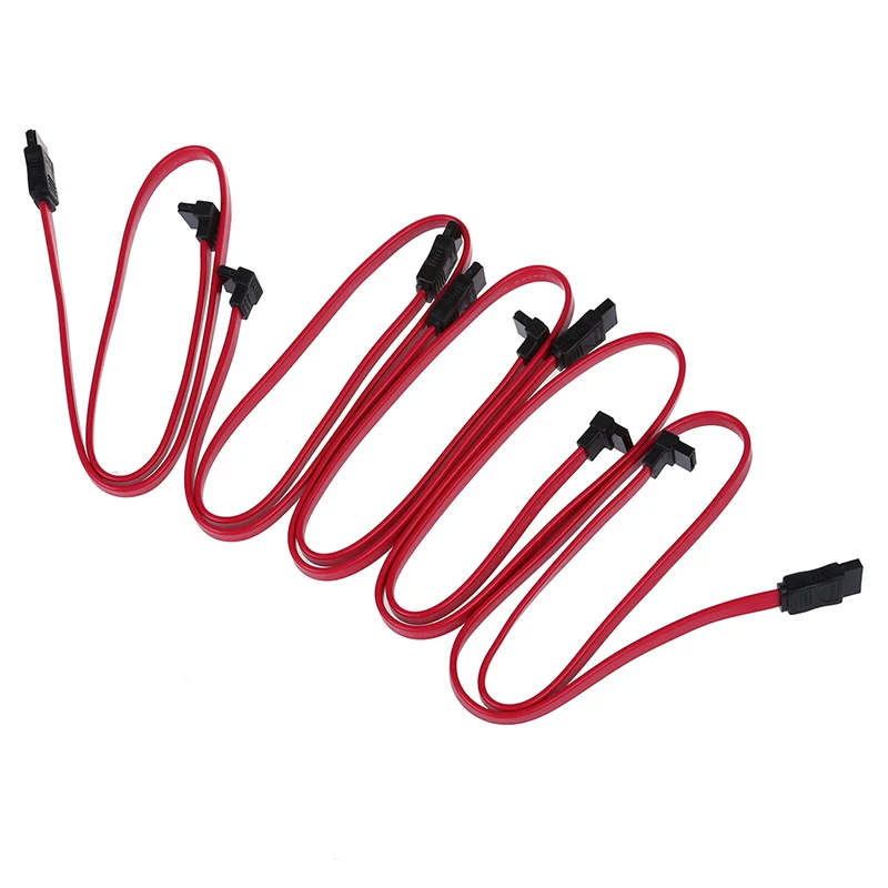 5x Red 19.7 Inch L-Shape Sata2 Male to Sata2 Male Cable For Sata / Sata2 Hard Disk Drive / CD-ROM / CDRW / DVD Hot Sale in Stock