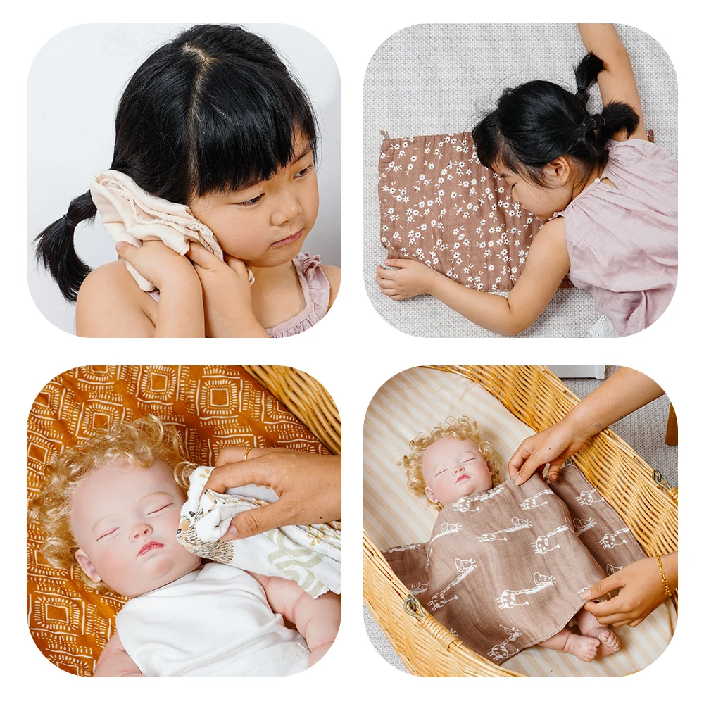 Elinfant 3PCS Set Bamboo Cotton Baby Face Towel,Soft Burp Cloth ,Newborn Infant Baby Bath Towel Washcloth