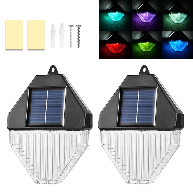 Solar Wall Lights Square Solar Wireless Wall Mount Lights Waterproof Outdoor Wall Lamps Decorative for Garden Patio Yard