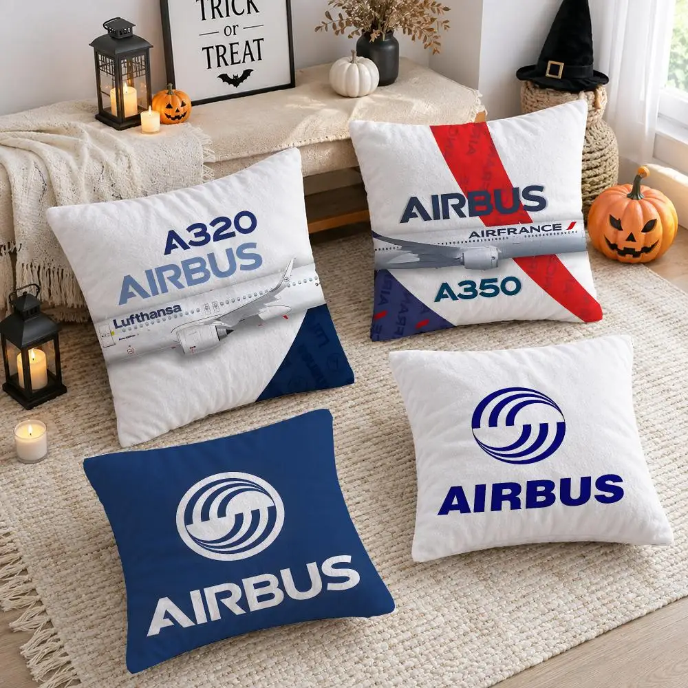 A-Airbus Logo Cushion Cover Plush Decorative Pillow Case With Hidden Zipper Cutecore Room Decor For Home