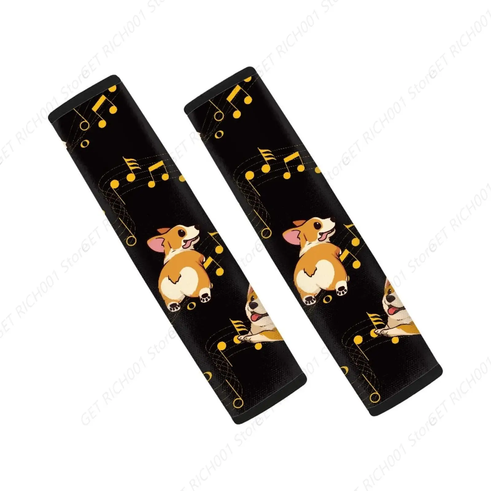 

2 упаковки, милые ноты корги с принтом, мягкий автомобильный ремень безопасности, чехол для ремня безопасности, наплечная накладка для женщин и девочек