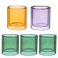 Glass Candle Cup Holder Empty Cups Candles Glass Light Jar Wedding Restaurant Candle Container Glass Jar for DIY Candle