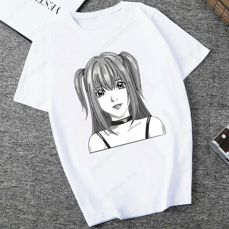 Misa Amane Print Funny Graphic T Shirts Women Summer Harajuku Girls Streetwear Camisa Casual O Collar Custom Shirt