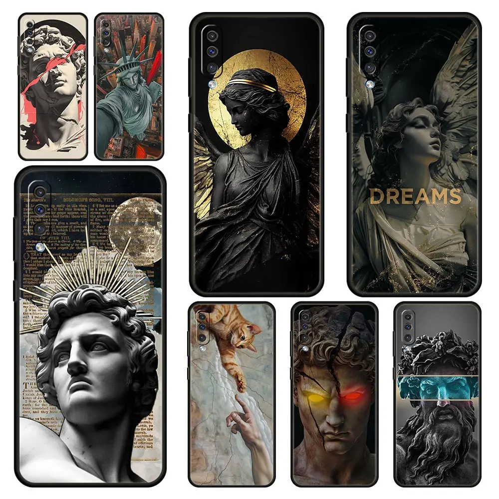 Fashion Ancient Greek Statues Phone Case for Samsung Galaxy A56 A54 A42 A36 A34 A26 A24 A16 A14 A12 A06 A50 A52 A10 5G Soft TPU