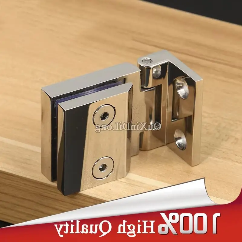 

Brand New 2PCS 304 Stainless Steel Glass Cabinet Hinges Shopping Mall Jewelry Phone Display Wine Cabinet Door Hinge for 6~8mm
