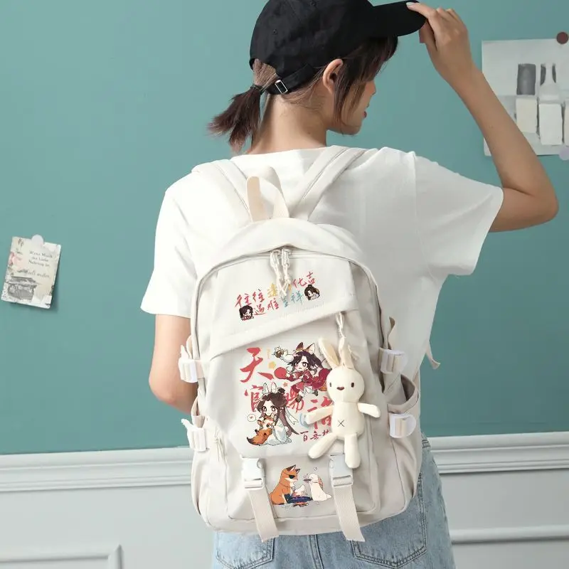Tian Guan Blessing Merchandise Student For Girls, Cute Cartoon Anime Xie Lian Huacheng Double Shoulder Backpack Ani