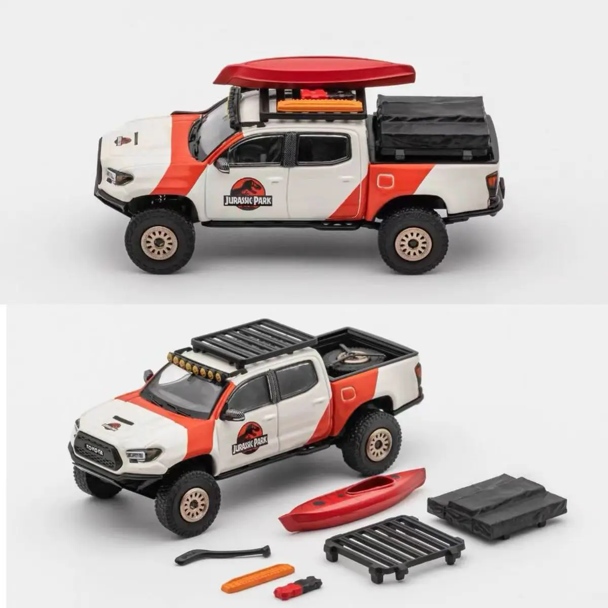 

Литой под давлением GCD масштаб 1:64 Toyota Tacoma Jurassic специальная краска модель автомобиля из сплава Коллекционная игрушка в подарок сувенир дисплей орнамент