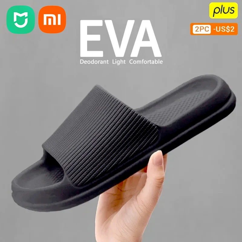 Xiaomi Fashion Sandals Men's Women's Anti-Slip Wear-Resistant EVA Thick Sole Comfortable Home Slippers Bathroom Bath Flip-Flops