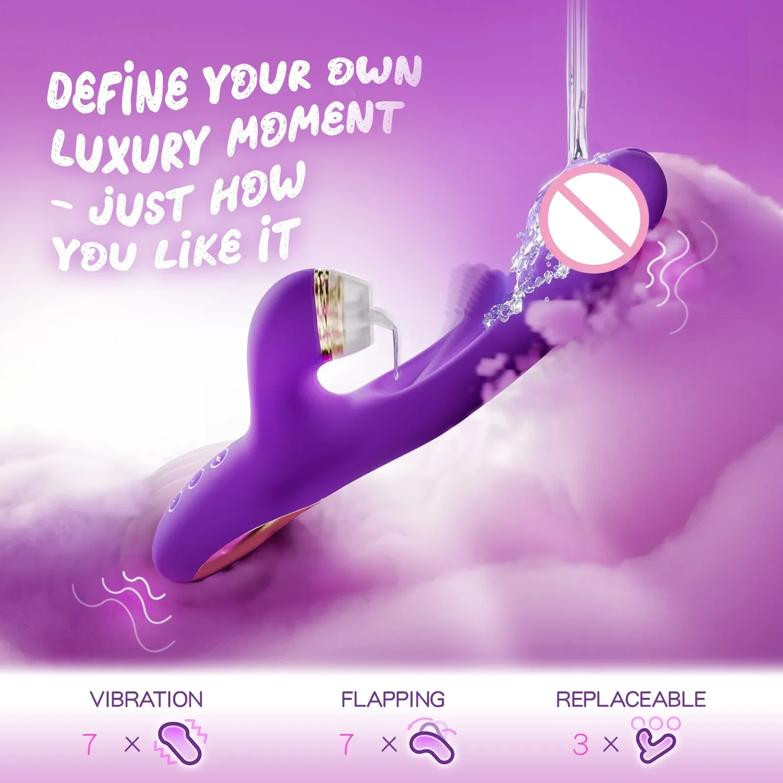 New 3 Replaceable Dildo Vibrator for Women Tapping Tongue Licking Sucker Clitoris Stimulator Female Masturbator Adult Sex Toys