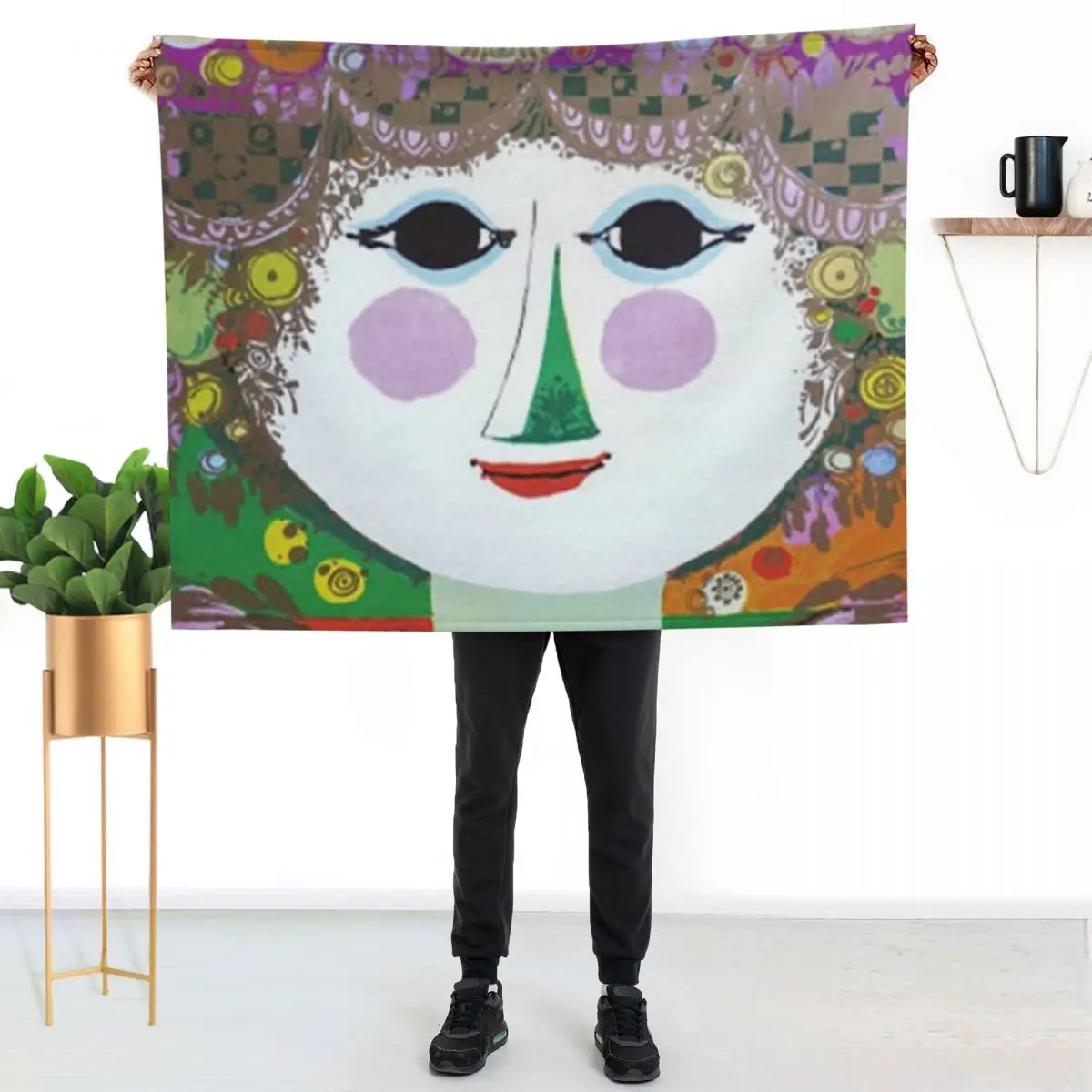 1973 Bj?rn Wiinblad Exhibition Throw Blanket Beach Kid'S wednesday For Sofa Thin anime manga Blankets
