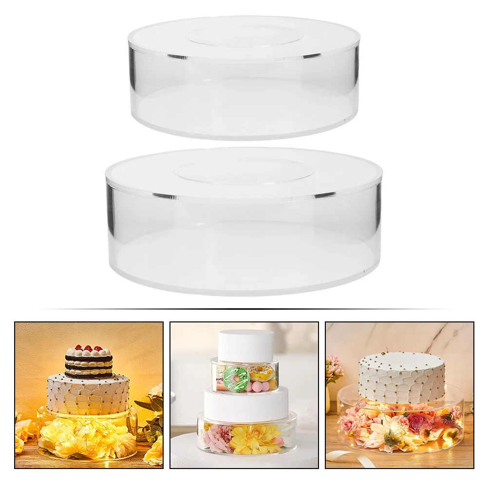 2 pçs base para pastel bolo suporte pastelaria redonda display buffet risers stands para alimentos