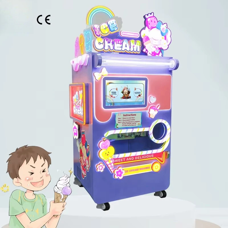 

FOODLINE Customized Automatic Soft Ice Cream Vending Machine Customised Intelligent Ice Cream Robot