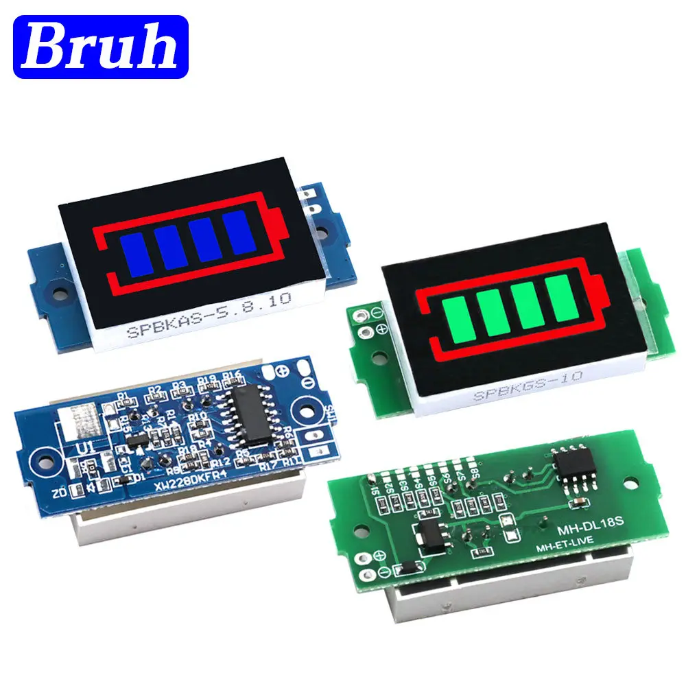 

Single 3.7V Lithium Battery Capacity Indicator Module 4.2V Display 1-8S 1S/2S/3S/4S Electric Vehicle Battery Power Tester Li-ion