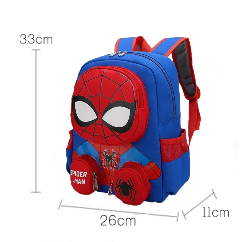 @- Spiderman Kawaii Rucksäcke Super Heroes Student Schultasche Cartoon 3D Stereo Kindergarten Rucksack Kinder Reisetasche Geschenk