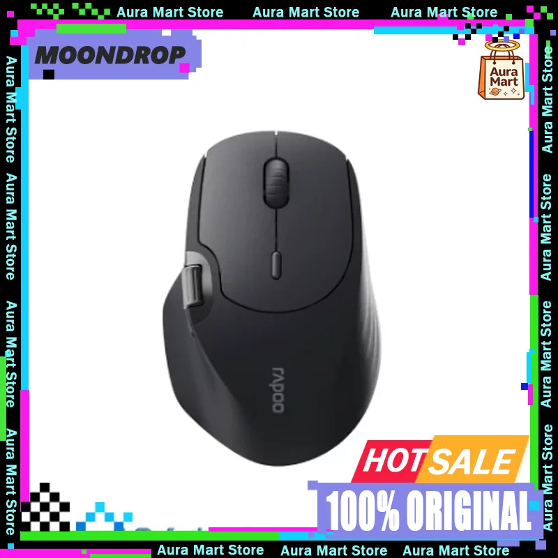 Rapoo MT560 Mouse Ergonomic Hall Effect Magnetic Side Scroll Wheel PixArt PAW3220 Optical Sensor Wireless Gamer Mouse