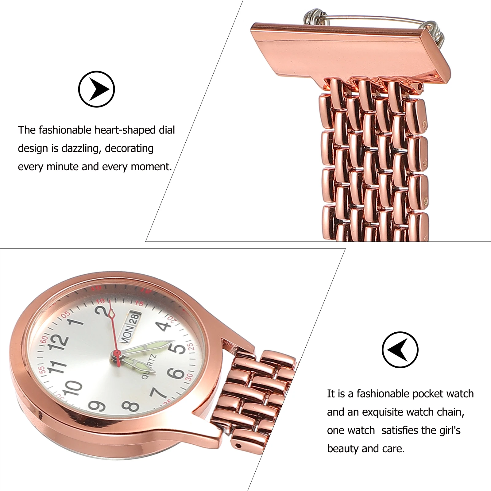 

Nurse Pocket Watch Clip Watches Portable Gifts Classic Zinc Iron Alloy Medical Fob Timepiece Accessories Retro Style