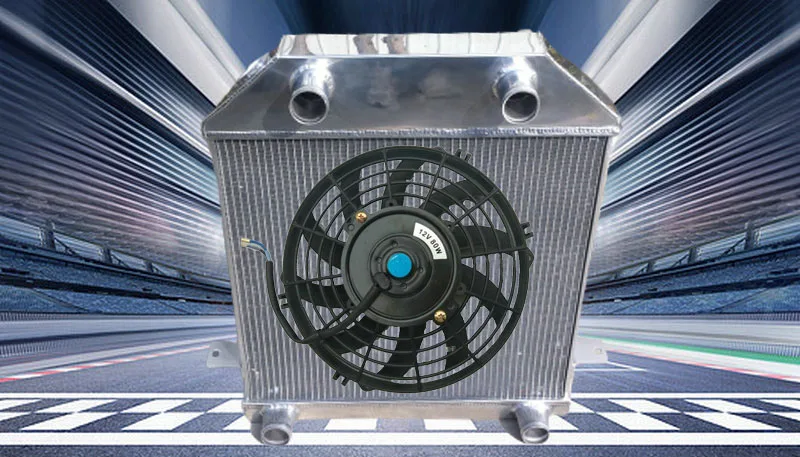 For Ford / Mercury Car Flat Head V8 39 40 41 1939 1940 1941 3 Row Aluminum radiator & fan