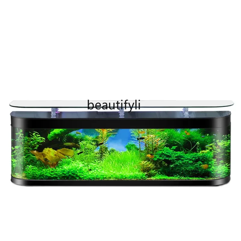 

Advanced European-Style Fish Tank TV Cabinet Living Room Small Aquarium Floor Fish Globe Change Water