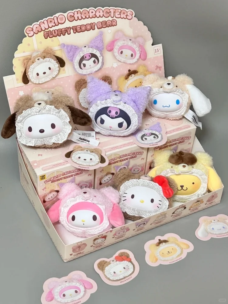 جديد الأصلي Toptoy سانريو الأسرة تيدي بير سلسلة صندوق أعمى الفينيل أفخم دمية كورومي مرحبا كيتي ميلودي زخارف مكتب لعبة فتاة هدية