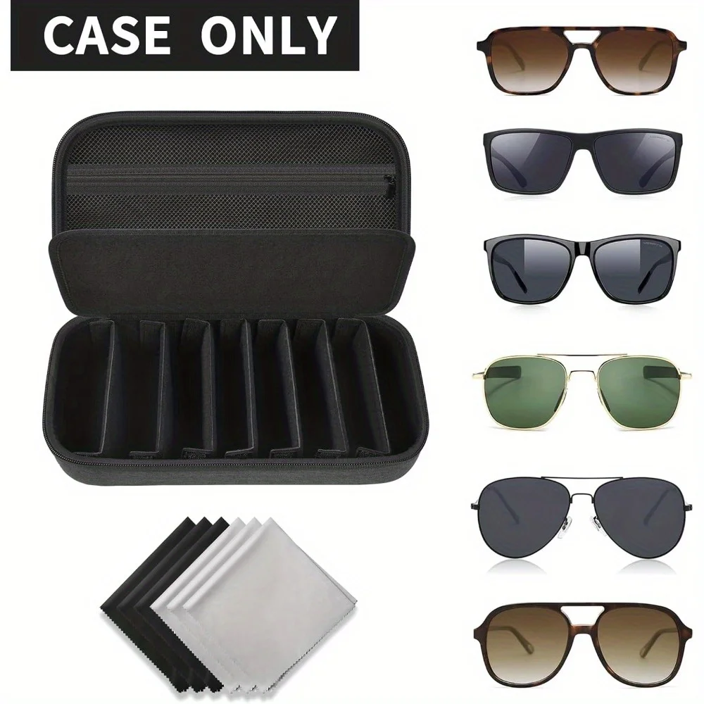 حقيبة تخزين نظارات مستقطبة للسفر للرجال قطعة واحدة - مدمجة مع منظم كابلات البيانات، حامل عصري للاستخدام اليومي/السفر #4