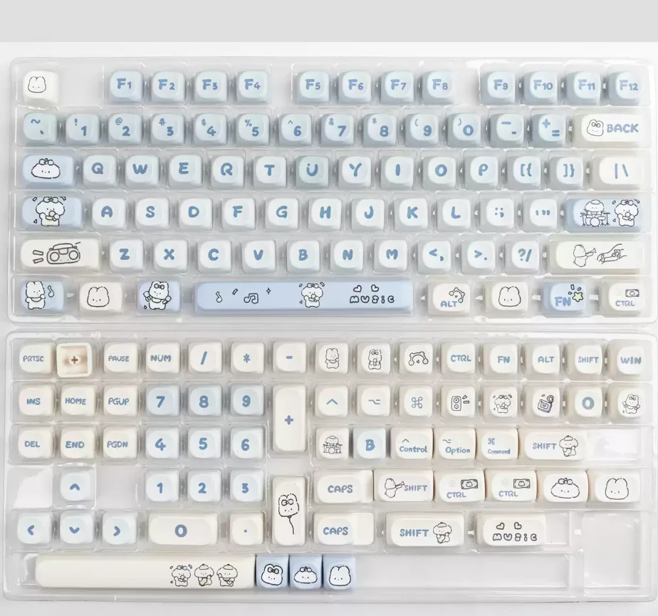 139-key Band Puppy PBT Keycap Dye-Sublimation, MOA Profile Contour，Compatible with MX for  Keyboard Fit 61/64/68/87/96/104/108
