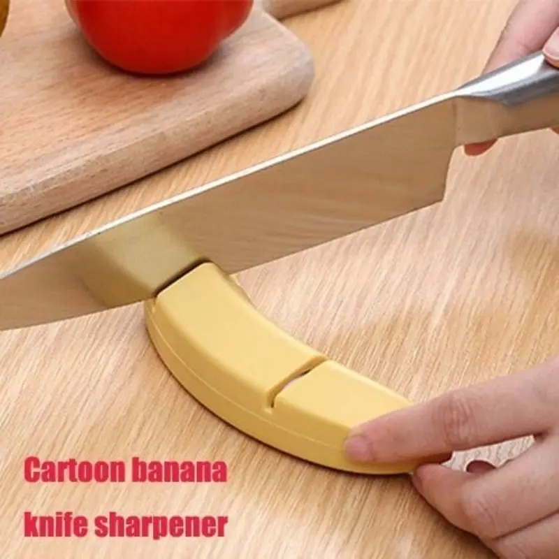 

Banana Knife Sharpener Multifunction Hand-held knife sharpener Manual Knife Sharpener Two-stage Sharpening Stones Mini Design