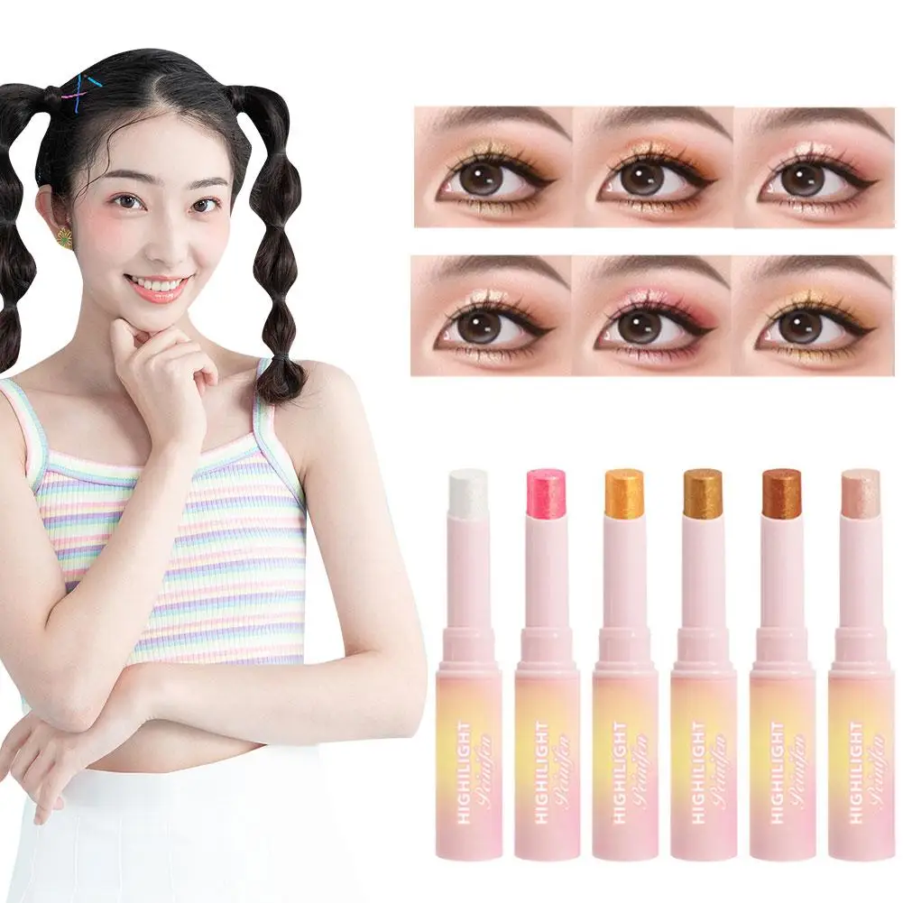 Blendable Crystal Jelly Shimmer Highlighter อายแชโดว์ Lip Contour Eye Brightening Stick Shimmer Shadow Shiny Balm Fac K4Y6