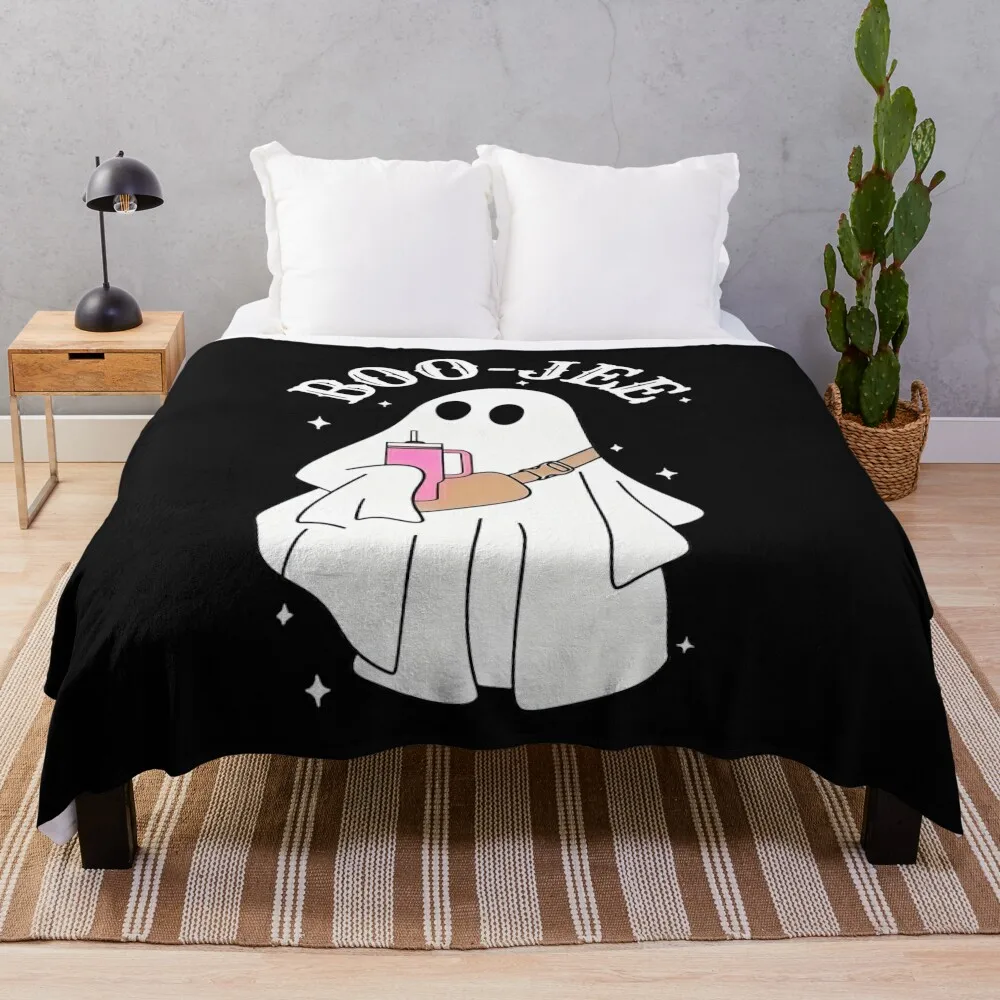 

Boo Jee Spooky Season Cute Ghost Halloween Throw Blanket For Baby Bed Fashionable Winter beds Blankets