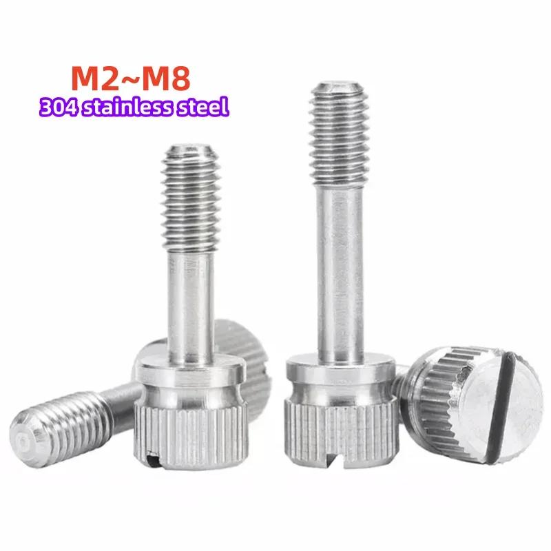 M2 M2.5 M3 M4 M5M6M8 GB839 304 Stainless Steel Slotted Hand Screw Hand-Tighten Anti-loosening Captive Knurled Thumb Bolt