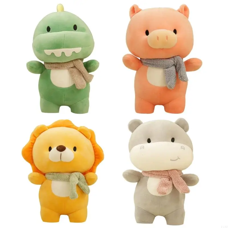 

F19F Plush Animal Toy Dinosaur/Piggy/Lion/Hippo Birthday Gift Kid for D